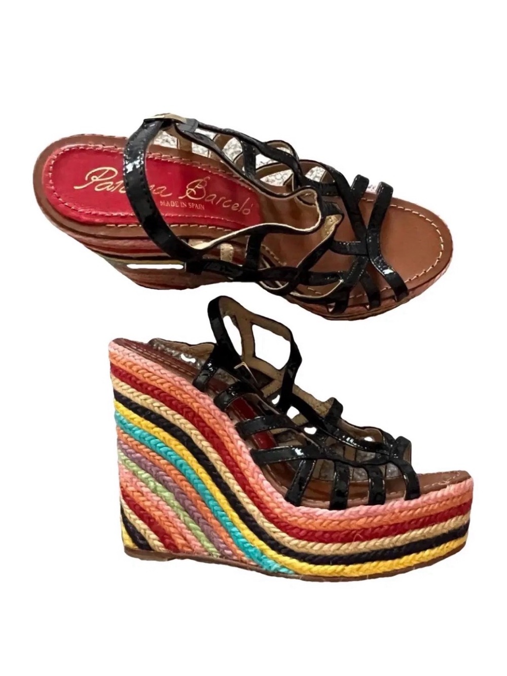 Paloma Barceló strappy platform colorful wedge sandals
